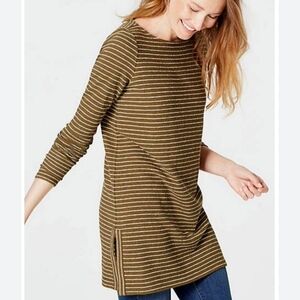 J.Jill Terry Knit Tunic Size Medium Petite Color Loden Heather